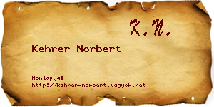 Kehrer Norbert névjegykártya
